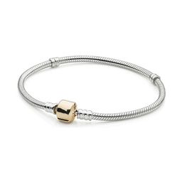 NEW 2021 100% 925 Sterling Silver Gold Bracelet Fit DIY Original Fshion Jewelry Gift