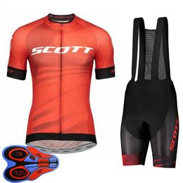 Mens Cycling Jersey set 2021 Summer SCOTT Team short sleeve Bike shirt bib Shorts suits Quick Dry Breathable Racing Clothing Size XXS-6XL Y21041054