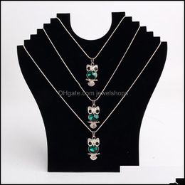 necklace easels Australia - Jewelry Stand Packaging & Display Arrival High Quality Necklace Bust Pendant Chain Holder Neck Easel Showcase Black Color Drop Delivery 2021