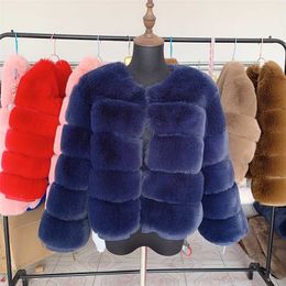imitation fur jacket winter women's warm fashion high-quality artificial coat 211220