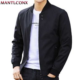 MANTLCONX est Solid Autumn Mens Jackets Male Casual Zipper Summer Spring Outwear Thin Man Winter 211126