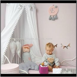 Nursery Bedding Baby Kids Maternity Drop Delivery 2021 Baby Dome Bed Mantle Solid Crib Netting Door Type Shape Castle Fur Bracket Steel Wire