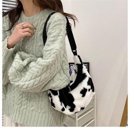 Evening Bags Brand Designer Faux Fur Crossbody For Women Winter Shopper Ladies Shoulder Bag Plush Female Top Handle 2021 Luxury