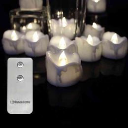 Pack of 6 or 12 Remote Warm White Blink Plastic Fake Candles,Amber Wedding Candles,Flameless Halloween Candles,Birthday Candles