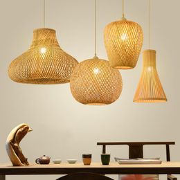Chinese Classical Bamboo Creative Pendant Lamp Vintage Loft Restaurant Decoration Lights Kitchen Hanging Art Light Lamps