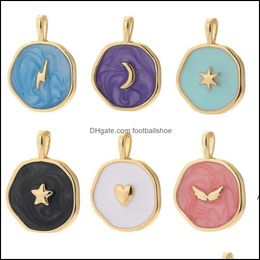 Charms Jewelry Findings & Components Moon Star Heart Designer For Making Supplies Bohemia Colorf Cute Pendant Diy Earrings Necklace Ljf10793