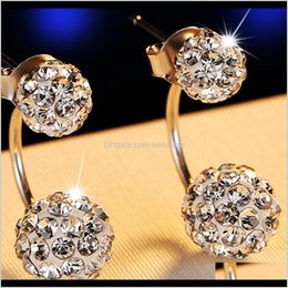 Ear Cuff Drop Delivery 2021 Nehzy 925 Sterling Sier Jewelry Women S Luxury Shambhala Crystal Ball Earrings Fashion Temperament Stud Bnuin