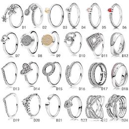 Luxury Designer Pandora Style Ring 925 Sterling Silver Womens Diamond Ring Fashion Jewelry Wedding Engagement Rings For Women