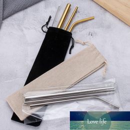 4Pcs Metal straw reusable metal drinking Colour stainless steel straight tube elbow s