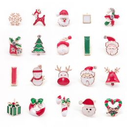 antler earrings NZ - Stud Santa Claus Snowflake Elk Antlers Styles Pearl Alloy EarStuds Set Christmas Mini Earrings Xmas Party Jewelry For Women