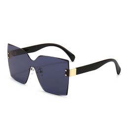Luxury designer Oversize Sunglasses For Women Resin Lens Frameless Sun Glasses UV400 Unisex Adumbral JC8222