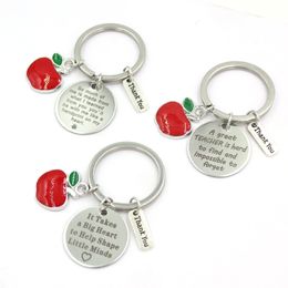 Wholesale New Arrival Stainless Steel Keychain It Takes a Big Heart to Help Shape Litle Minds 2021 Teacher Gifts Key Rings
