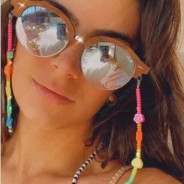 Fashion Clay Fruit Glasses Chain Cute Colorful Love Heart Bead Chain For Sunglasses Necklace Straps Lanyard Women Jewelry