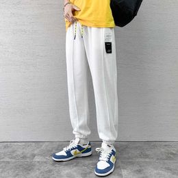 2021 Autumn Fashion Harem Sweatpants Men Hip Hop Streetwear Ankle Length Cotton Casual Loose Trousers Male White Jogger Pants P0811