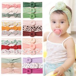 16 Styles Baby girl Headband leopard floral hair accessories Knot Bows Bunny Hairbands kids Flowers Geometric Print Hairband 3pcs/set