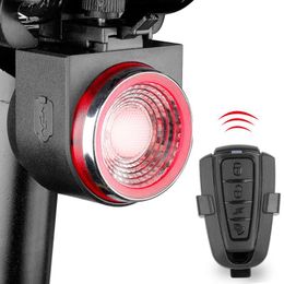 Bike Lights Bicycle Light Rear Wireless Remote Control Tail Lamp Rechargeable Cycling Anti-theft Burglar Alarm Bell