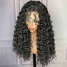 180denstiy Full Kinky Curly Wigs with BabyHair for Black Women Synthetic Lace Front Wig Heat Resistant Fibre Natural Hair