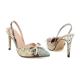 2022 Fashion Wedding Woman's Shoes With Faux Leather Printed Heel 8cm Shoes Plus Size 34 to 42 New Design in Spring