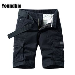 Summer Men Fashion Casual Military Cargo Pocket Pants Male Shorts Cotton Tactical Loose Large Size 6XL 210713