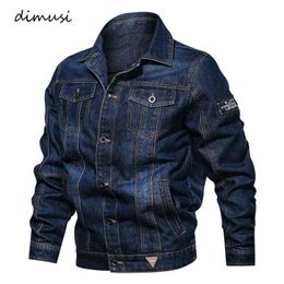 DIMUSI Spring Mens Denim Jacket Trendy Fashion Ripped Denim Jacket Mens Jean Jackets Male Bomber Windbreaker Cowboy Coats 6XL Y1122