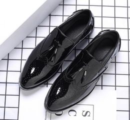 Pink Green Black Cowhide Men Dress Shoes Leather Style Round Toe Soft-Sole Fashion Business Oxfords Homme