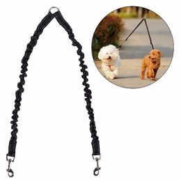 Dog Collars & Leashes Elastic Double For Small Large Dogs Nylon Puppy Pet Walking Running Leads Extending Leash Two Supplies #T1P