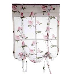 Curtain & Drapes Leaves Sheer Tulle Window Treatment Voile Drape Valance Panel Fabric Embroidered Living Room Curtains Accessories