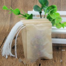 Portable Single Drawstring Heal Tea Bags Tools Disposable Wood Pulp Filter Paper Tea Strainer Filters Bag Home Office 8*10CM ZZA8269