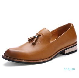 Designer- Mens Loafers Leather retro Shoes Flat Driving Casual Shoes Men High Quality Brown Espadrilles British Style