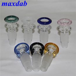 hookah Glass Bowls Multicolor 18 & 14 mm 2 in 1 smoking Bowl for Water Pipes bong ash cacther