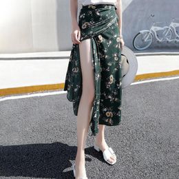 Spring Women Casual Office High Waist Slim Bodycon Vintage Skirts Korean Style Bandage Female Pencil