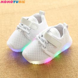 LED light kids shoes children's shoes for girls boys Soft Sports sneakers casual Girl Boy Toddle Luminous Glowing Light up shoes 210713