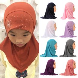 2021 Child Inner Hijab Scarf for Kids Muslim Girls Islamic Headscarf Turban Caps Ready to Wear Arab Full Cover Amira Shawls Headwear