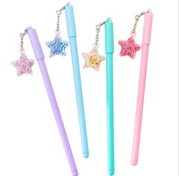 Cute Creative Student Stationery Gel Pen Couple Small Fairy Net Red Pendant Wind Chime Black