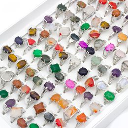 20pcs lot Mix Lot Men's Ring Natural Stone Rings For Collection Lovers Whole Fashion Party Gift Jewelry283p