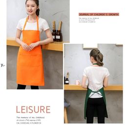 13 Colours Waterproof Adult Aprons Pocket Craft Cooking Baking Art Painting Adults Kitchen Dining Bib Apron Customised LOGO RRE13228