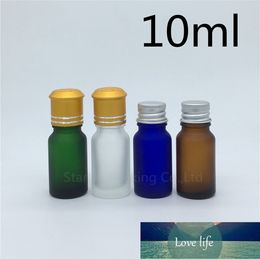 200pcs Empty Bottle 10ml Green Blue Amber Transparent Frosted Glass Bottle, Vials Essential Oil Bottle With Aluminium Cap