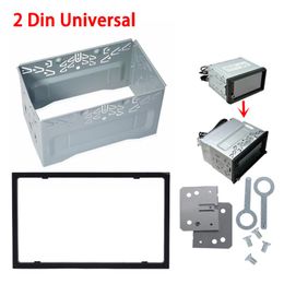 Parts Unit 2 DIN Cage Radio Vehicle Case Car Fitting DVD Player Frame Mounting Plate