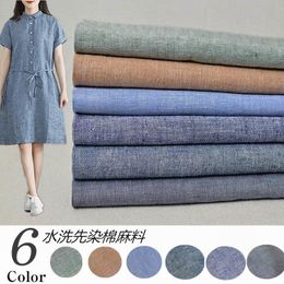 -Giapponese Retro Art Wash Plain Cotton Cotone Materiale di stoffa Primavera e Estate Fatti a mano Camicia fai da te Skirt Tessuto in lino