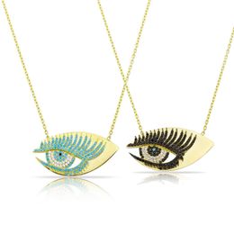 Gold Colour Lucky Turkish Evil Eye Necklace Fashion Collar Black Blue 2 Colours