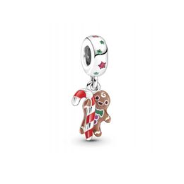 Memnon Jewelry Winter 925 Charms S925 Sterling Silver Gingerbread Man Dangle Charm Beads 799637C01 Fit Bracelets Necklace DIY for Christmas New Year Gift