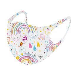 New Children printed mask anti-dust sun-proof and warm washable rainbow printed ice silk masks