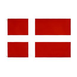 -Оптовый флаг Дании 150x90 см Высококачественный полиэфир Plyested 5x3ft Flying Hanging Decorative Flags
