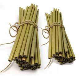 500pcs Natural Bamboo Drinking Straws 20cm 7.8 inches Beverages Straw Cleaner Brush Bar Drinkware Tools Party Supplies Environmentally Friendly Drink Tool DHL