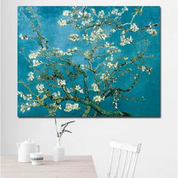 Blossoming Almond Tree By Van Gogh Flower Reproduction Works Oil Painting Canvas Print Wall Picture for Living Room