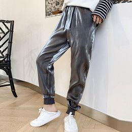 Men's Pants 2021 Autumn England Style Unique Glossy Feet Men Casual Beam For Trousers,size M-XXL