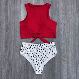 2021 New Sexy High Waist Bikini Swimwear Women Swimsuit Push Up Biquini Bathing Suit High Neck Bikinis Women Summer Beach Wear 210319