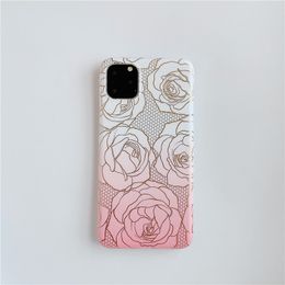 Simple Hot Stamping Rose Flower Pattern Ip 11 Pro Max Mobile Phone Case For Huawei P30pro/mate30 Mobile Phone Protective Cover