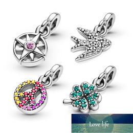 New Real 925 silver Me charm My Peace Dangle Compass Shiny Zircon Jewellery Fit Original me bracelet for women Jewellery Factory price expert design Quality