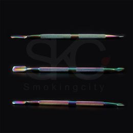 excellent quality Rainbow style Smoking Accessories Stainless Steel Wax Dabber Titanium Tool for glass bong nail water pipe